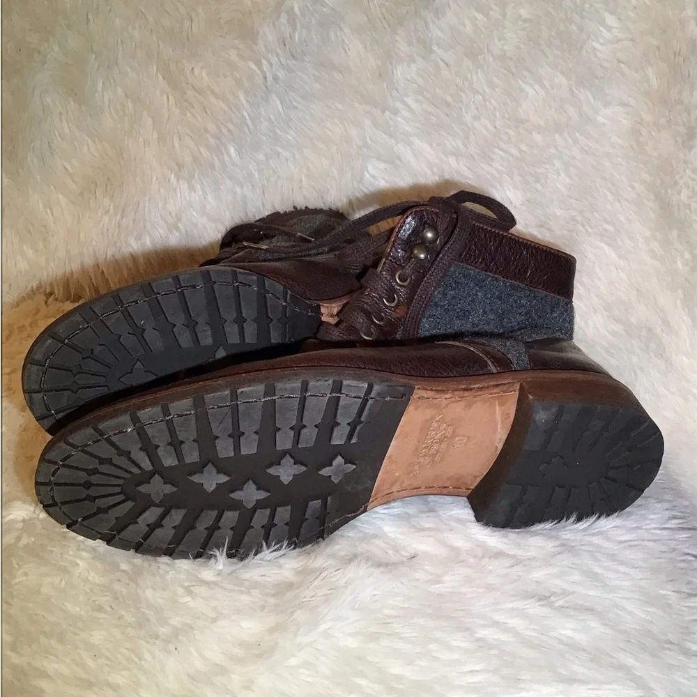 McCarren & Sons Brown leather/wool boots size 10